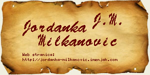 Jordanka Milkanović vizit kartica